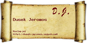 Dusek Jeromos névjegykártya
